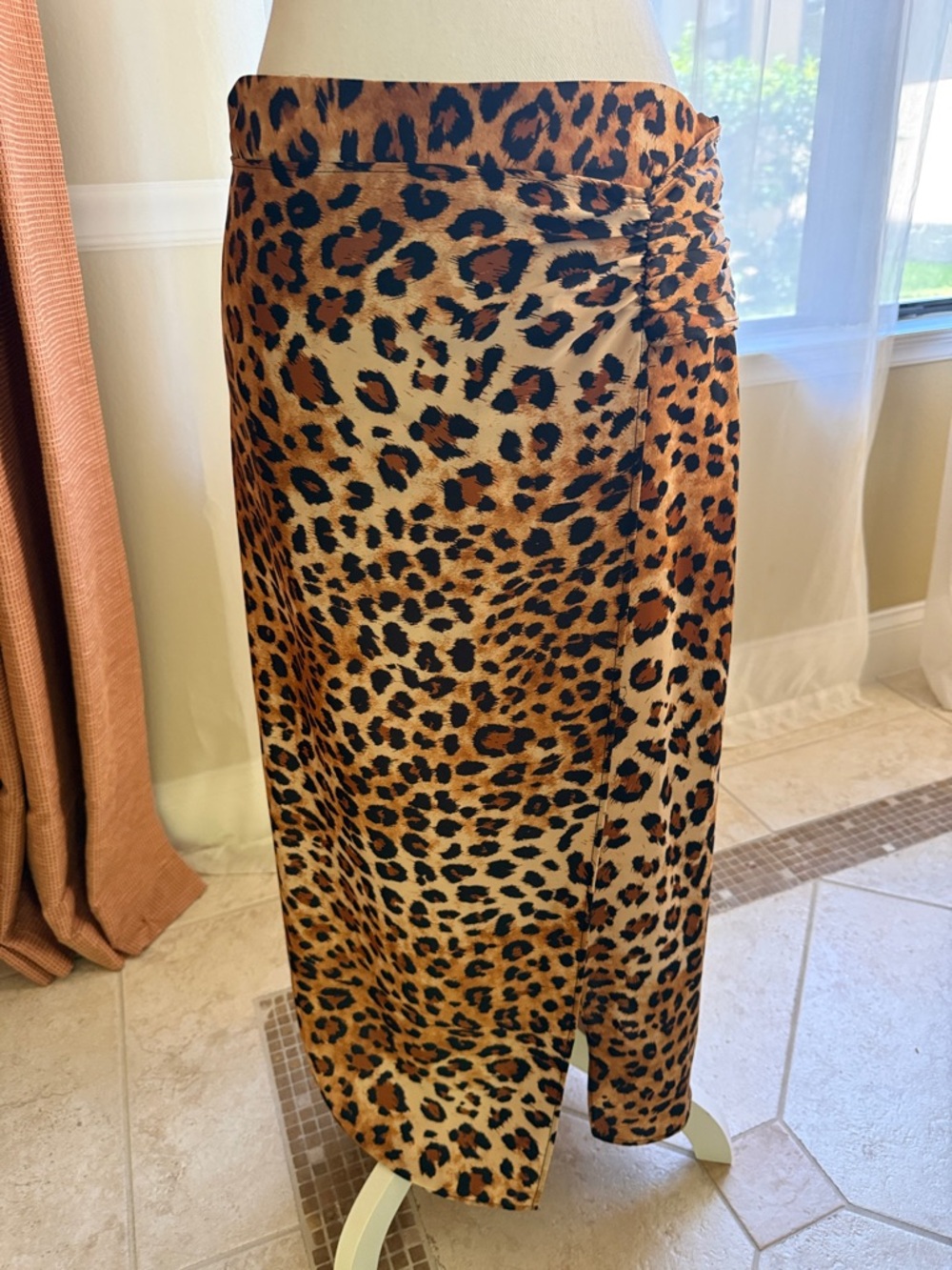 Zara Leopard Print Maxi Skirt in Brown and Black